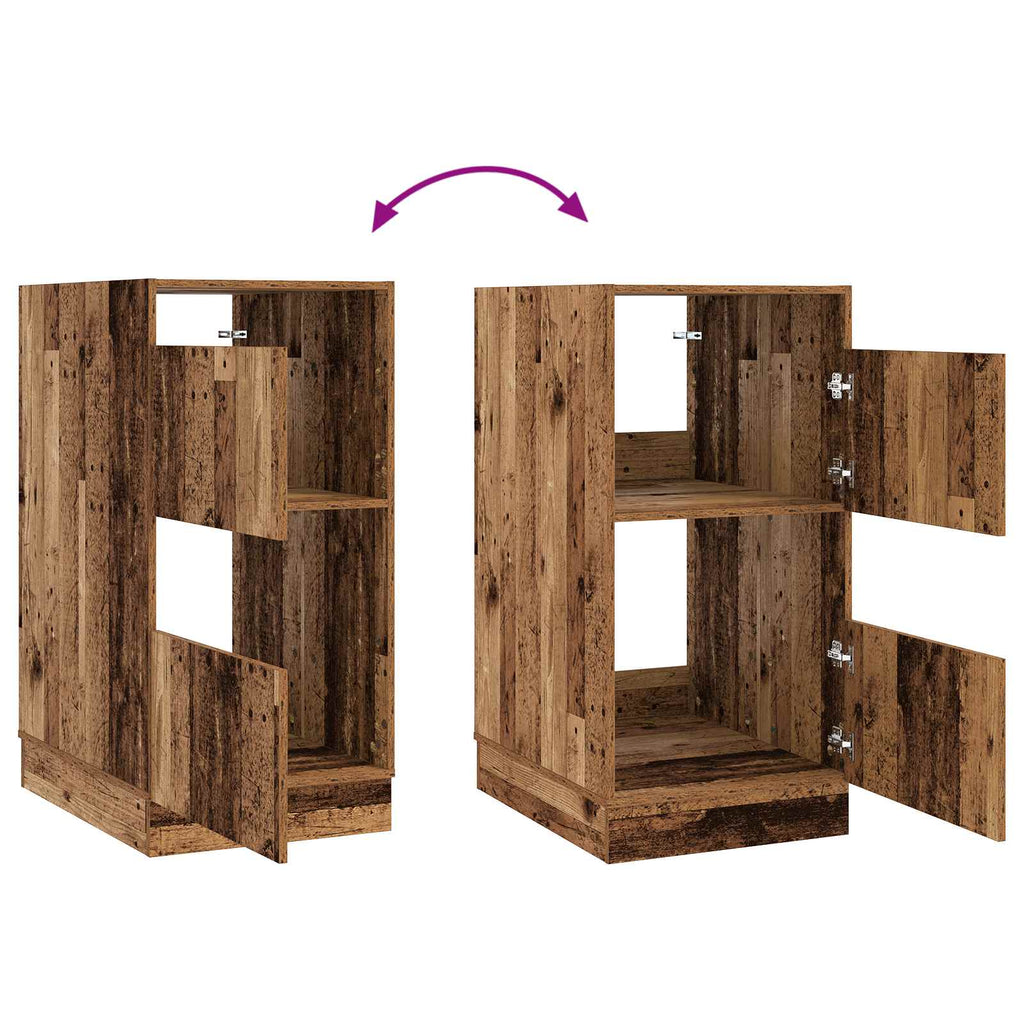 Wäscheschrank-Set mit Speicher 2 Stk. Altholz Holzwerkstoff