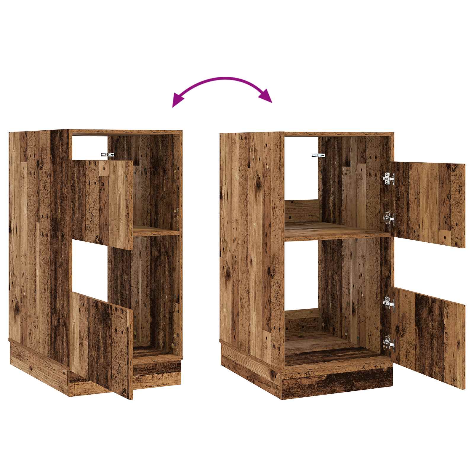 Wäscheschrank-Set mit Speicher 2 Stk. Altholz Holzwerkstoff
