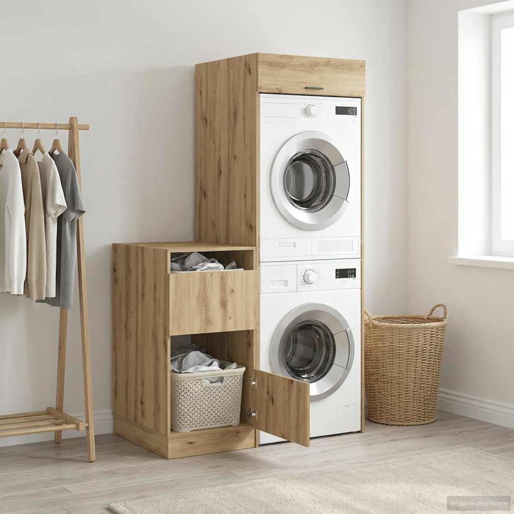 Wäscheschrank-Set 2 Stk. Artisan-Eiche Holzwerkstoff