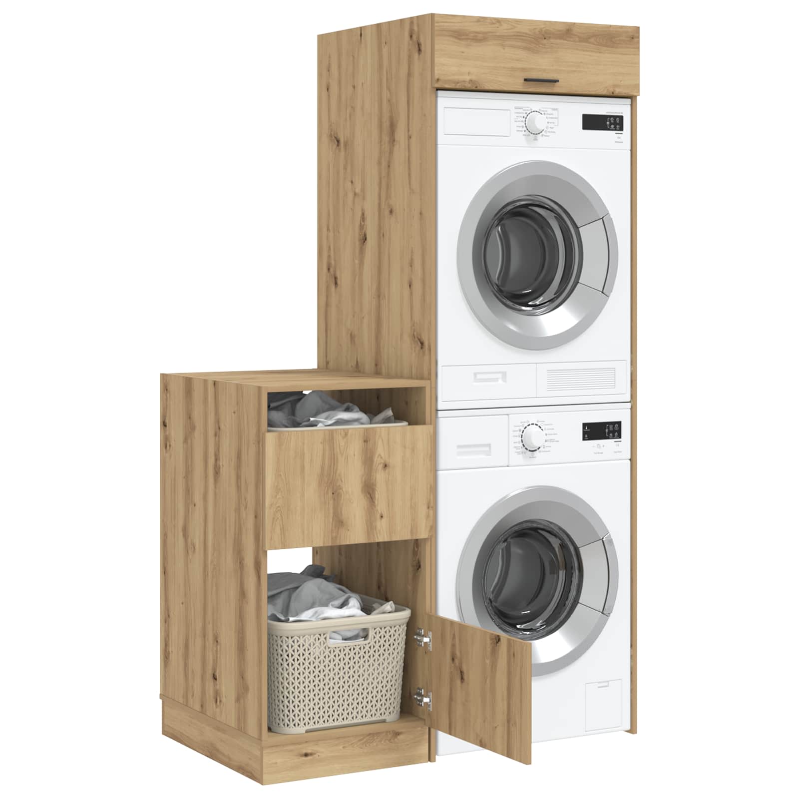 Wäscheschrank-Set 2 Stk. Artisan-Eiche Holzwerkstoff