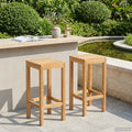 Barhocker 2 pcs Natur 35 x 35 x 75 cm Massivholz Teak
