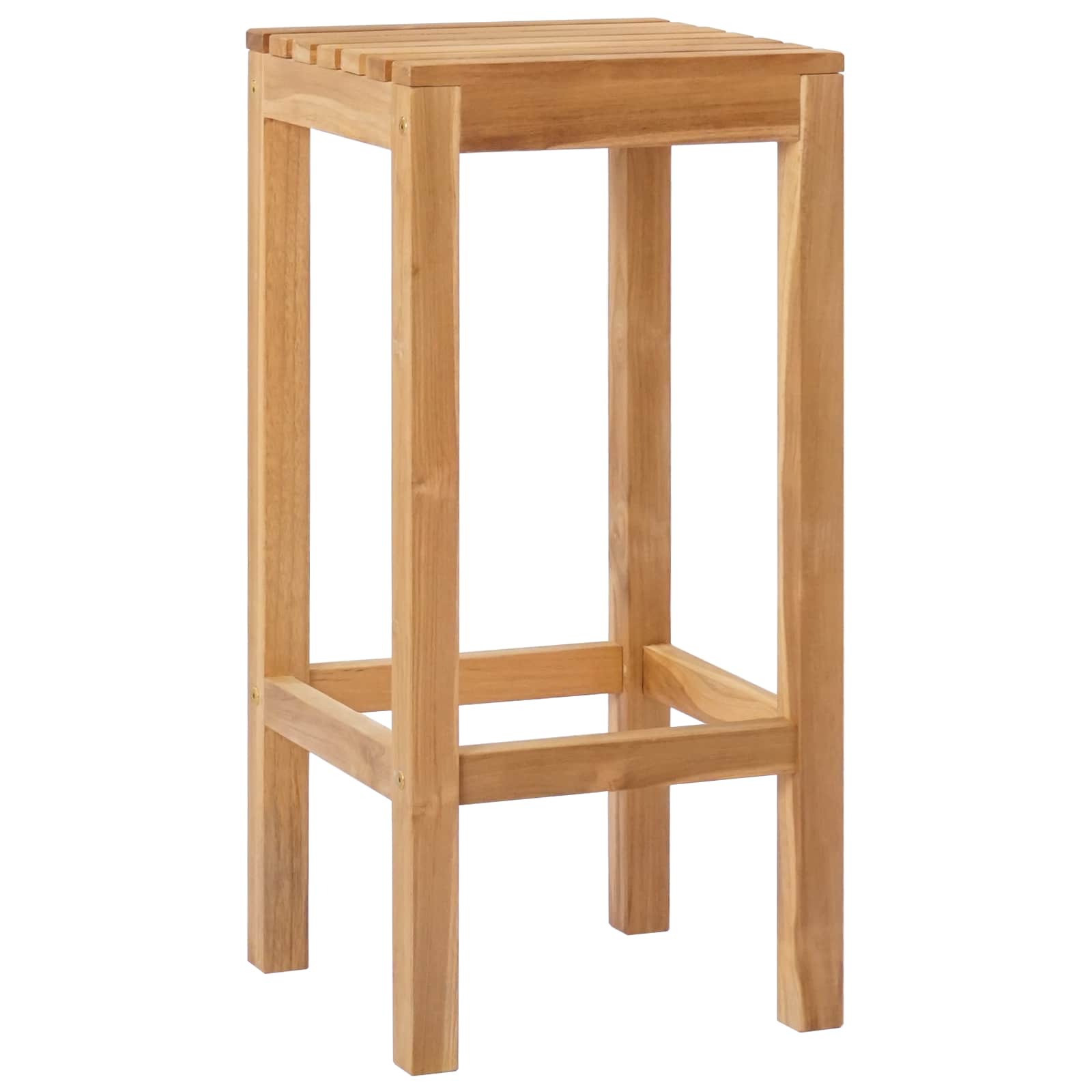 Barhocker 2 pcs Natur 35 x 35 x 75 cm Massivholz Teak
