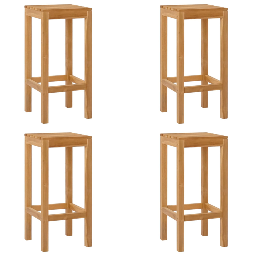 Barhocker 4 pcs Natur 35 x 35 x 75 cm Massivholz Teak