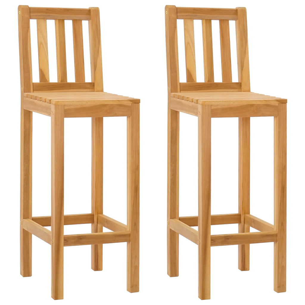 Barhocker 2 pcs Natur 35 x 45 x 110 cm Massivholz Teak