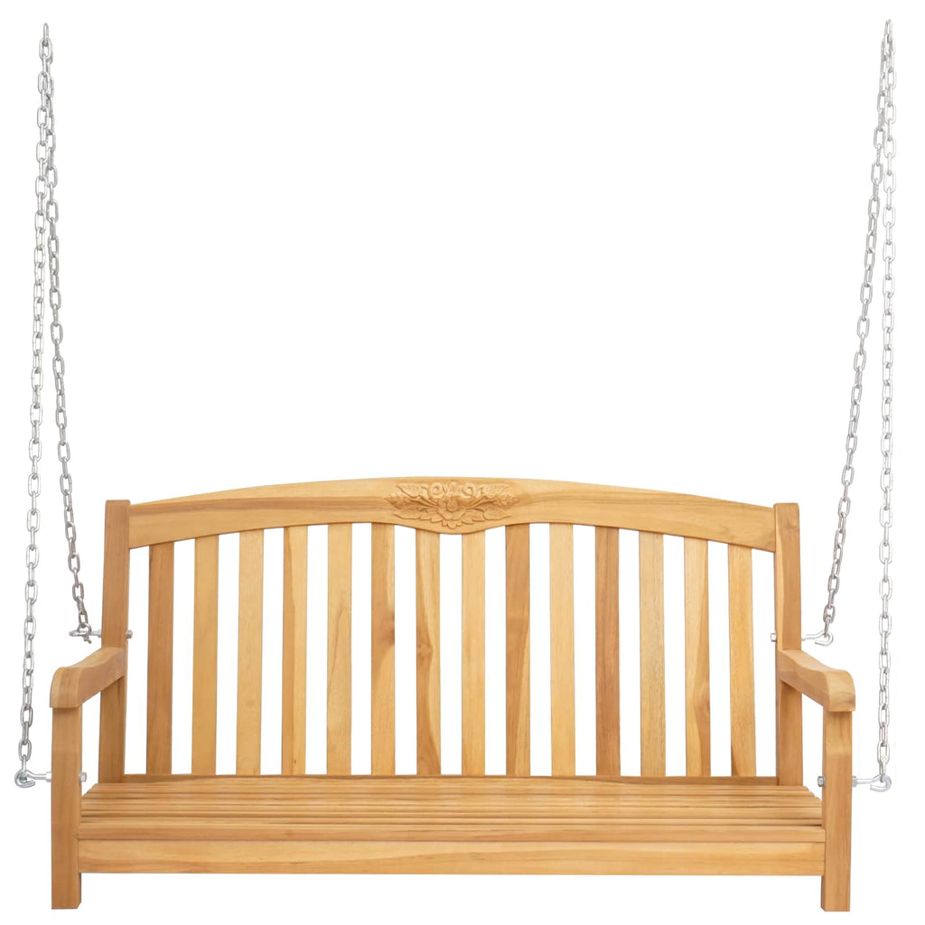 Schaukelbank Natur 114 x 61 x 61,5 cm Massivholz Teak