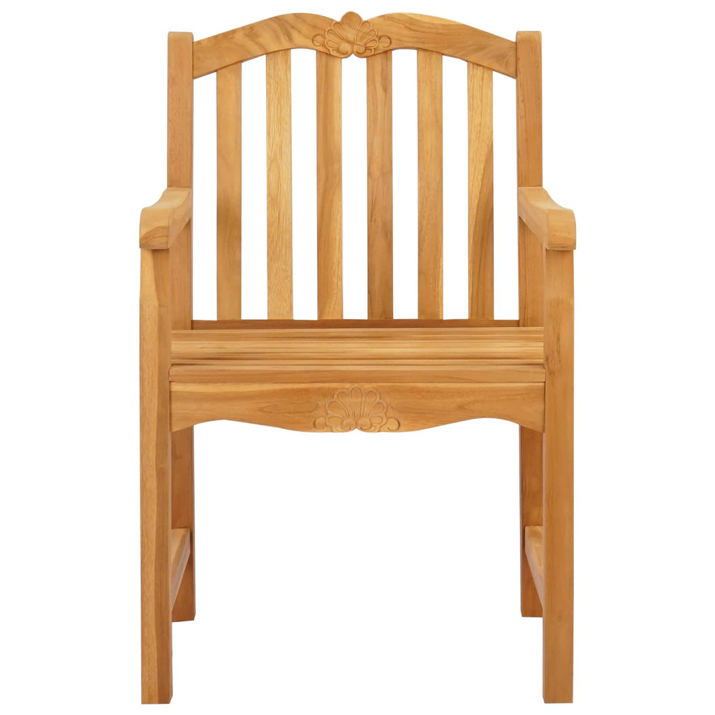 Gartenstuhl 2 pcs Natur 58 x 60 x 93 cm Massivholz Teak