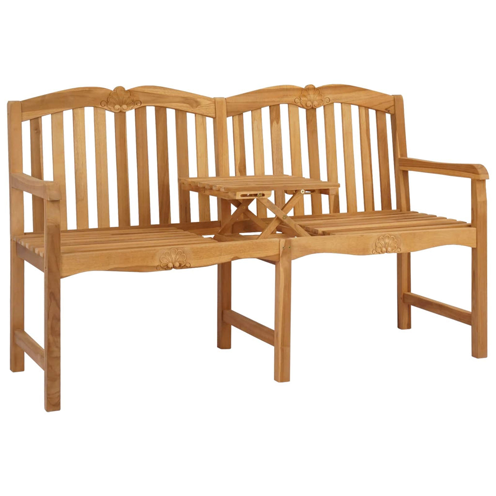 Handgefertigte Rosenbank Natur 155 x 60 x 94 cm Massivholz Teak