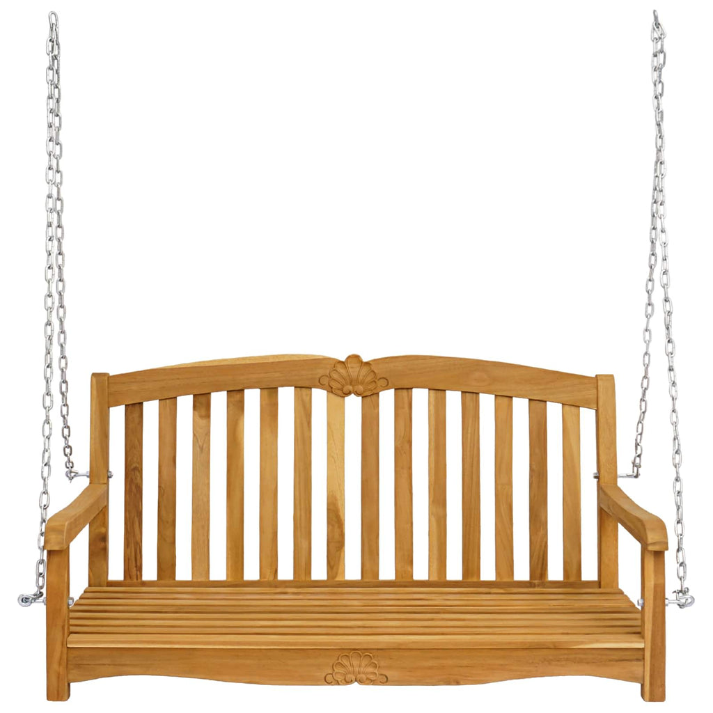 Schaukelbank Natur 114 x 60 x 60,5 cm Massivholz Teak
