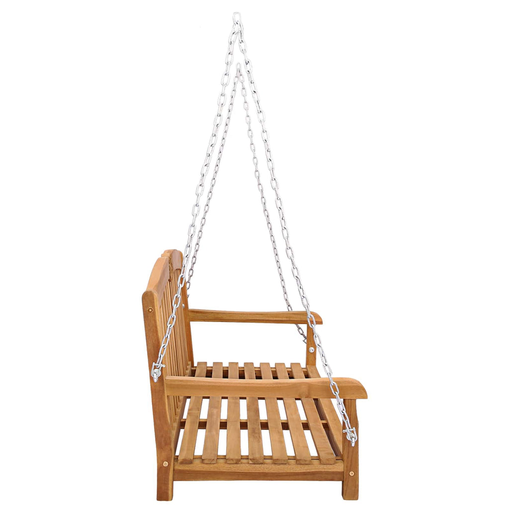 Schaukelbank Natur 114 x 60 x 60,5 cm Massivholz Teak