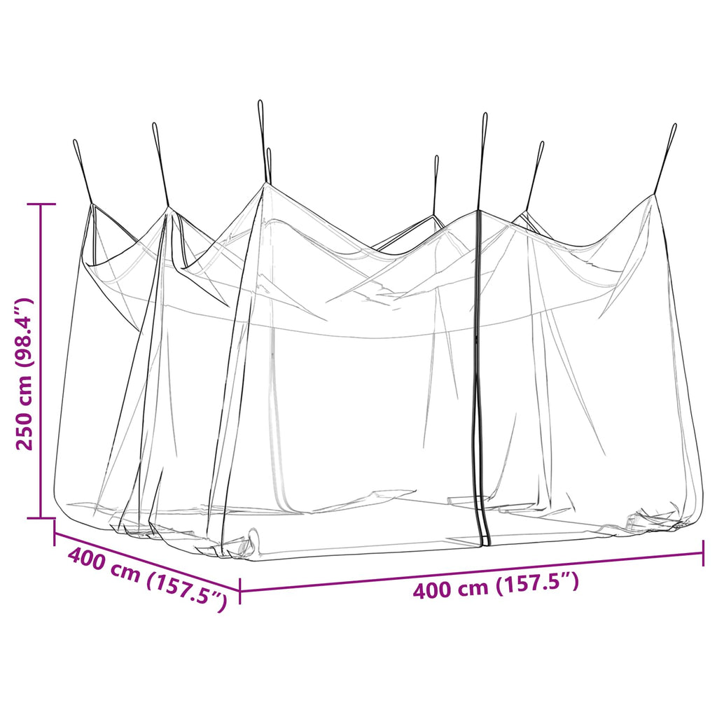 Garten Mücken Netz 156 Mesh Weiß 4 x 4 x 2,5 m Polyester