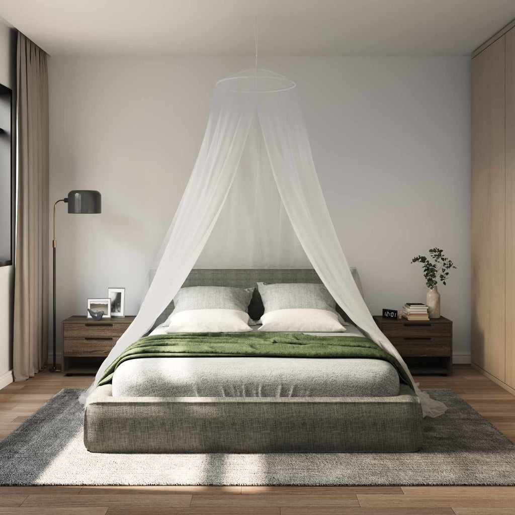 Moskito-Netz für das Bett 3 pcs 156 Mesh Weiß ⌀56 x 220 cm