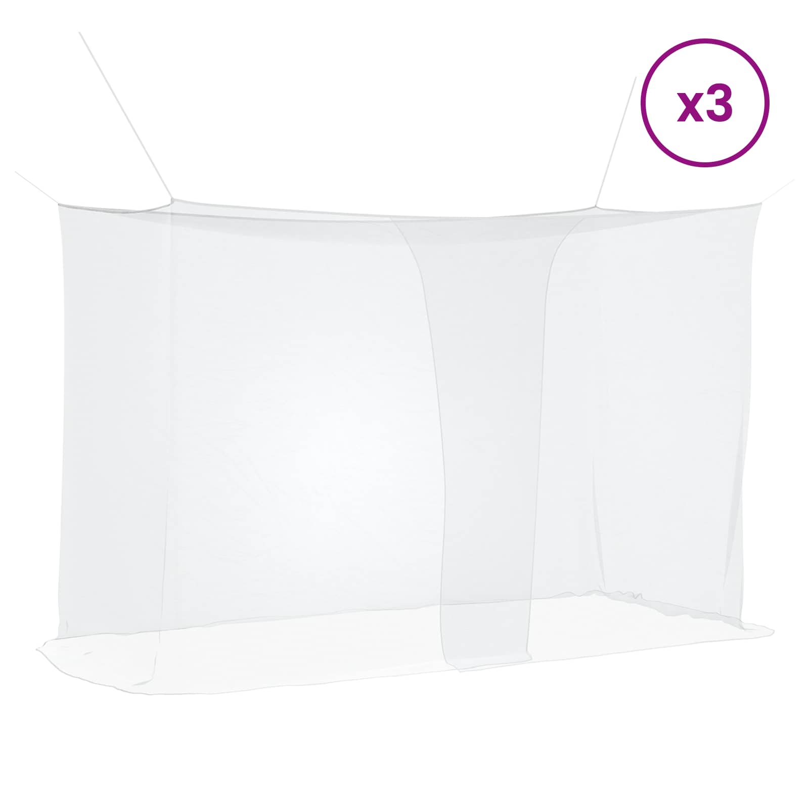 Moskito-Netz für Bett 156 Maschen 3 pcs Weiß Polyester