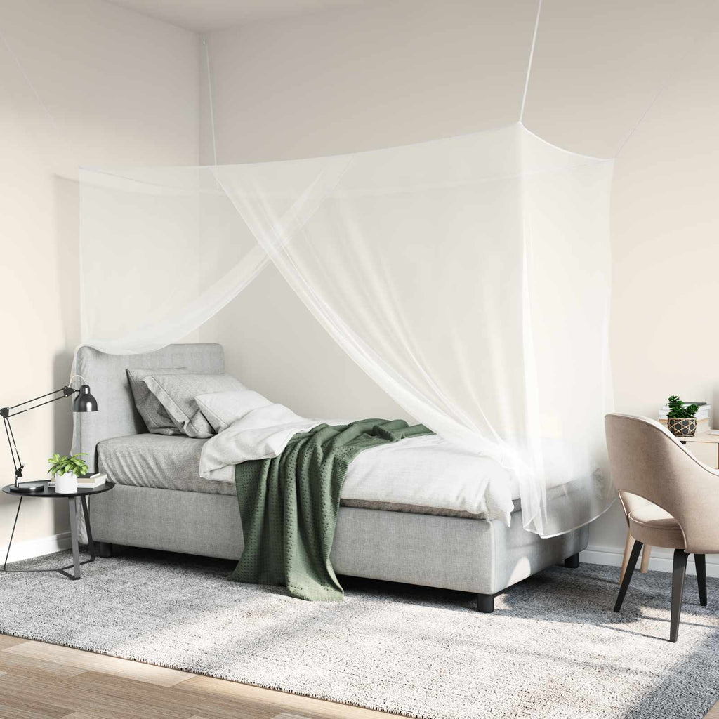 Moskito-Netz für Bett 156 Maschen 3 pcs Weiß Polyester