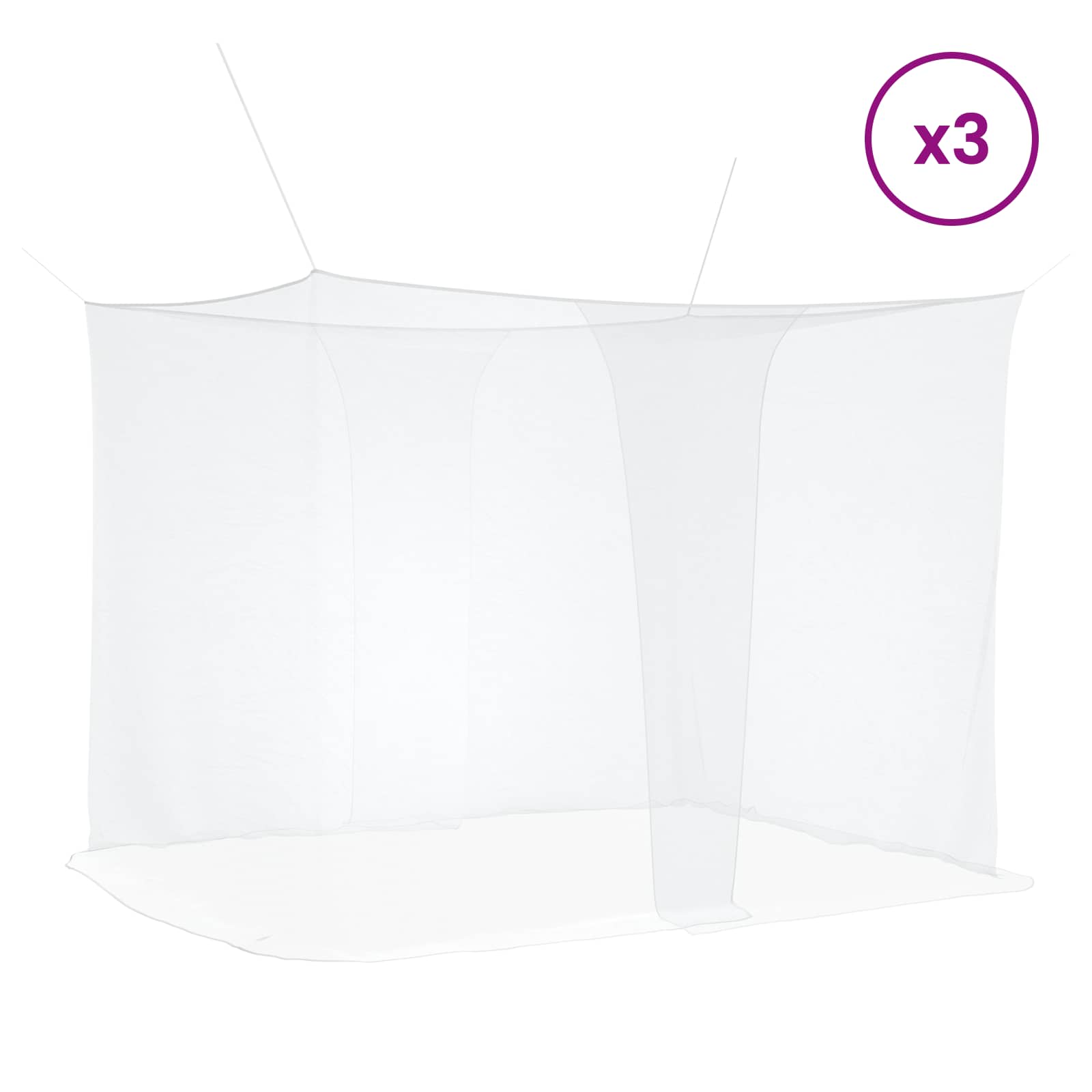 Moskito-Netz für Bett 156 Maschen 3 pcs Weiß Polyester