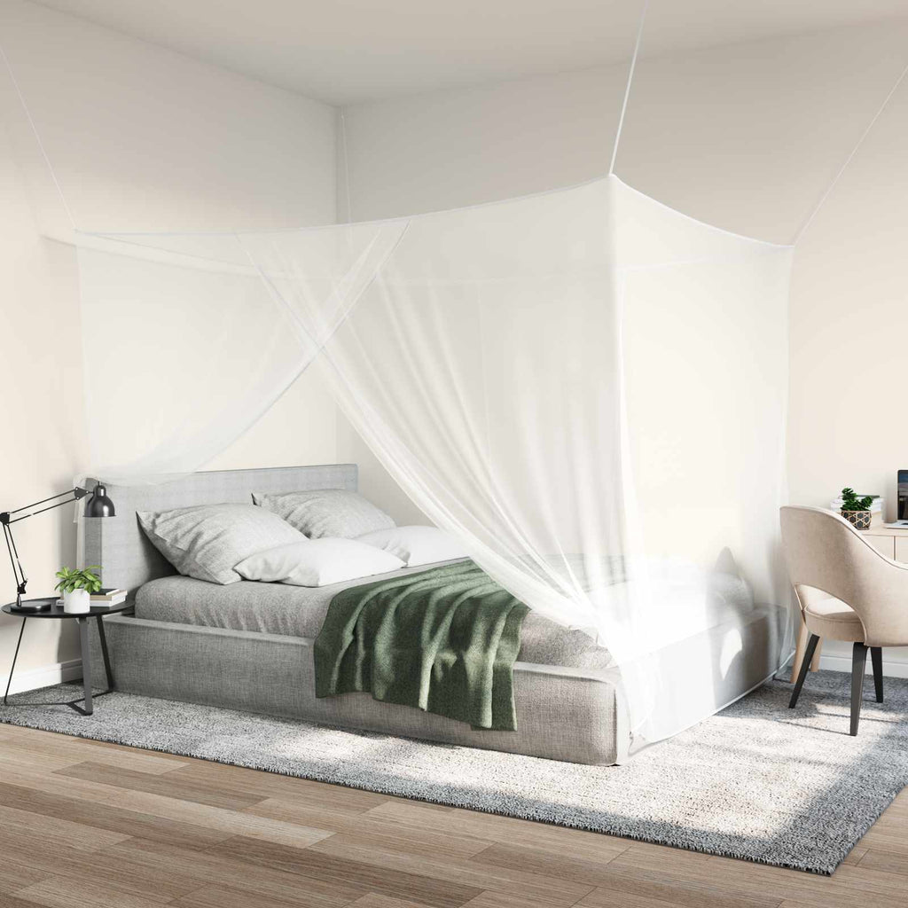 Moskito-Netz für Bett 156 Maschen 3 pcs Weiß Polyester