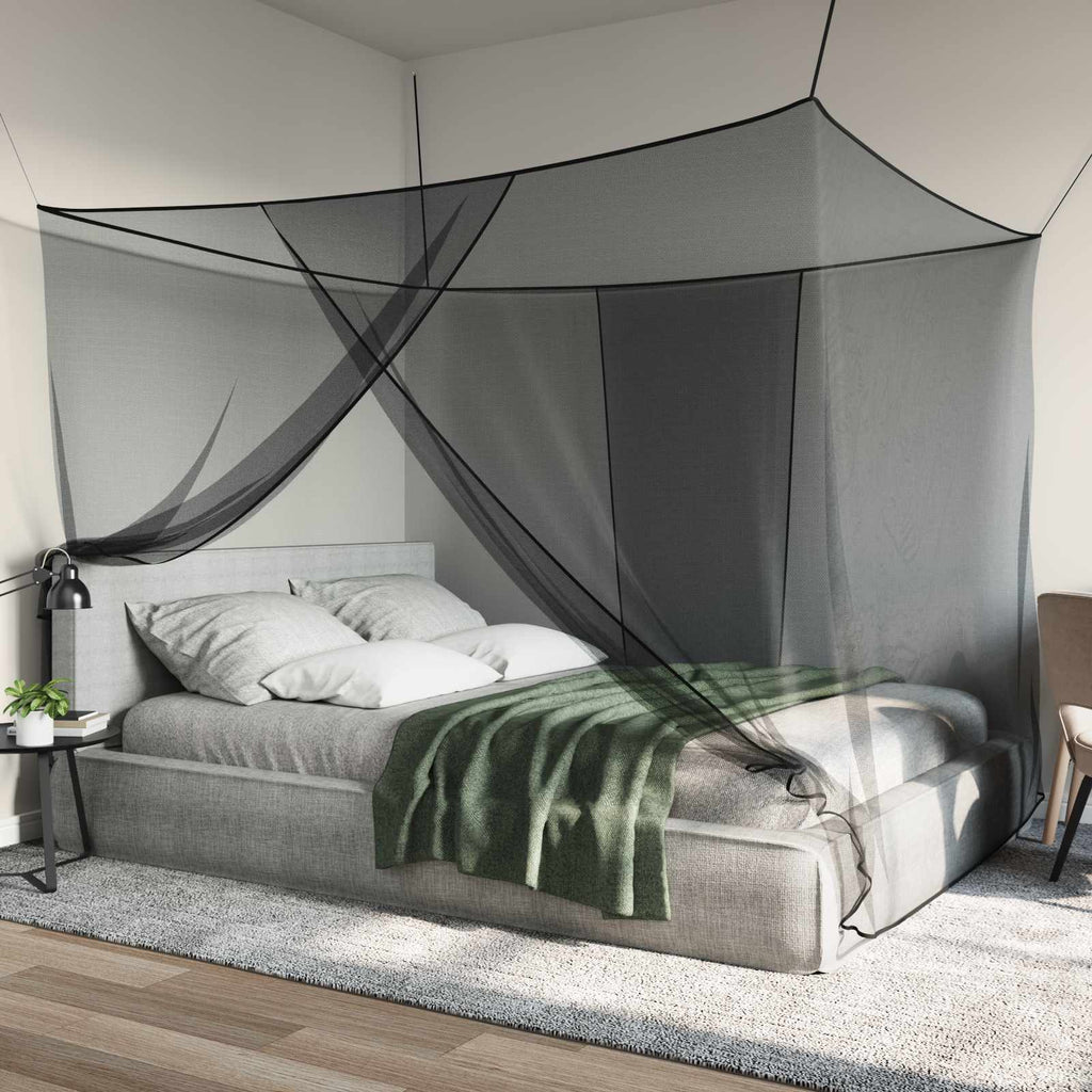Moskito-Netz für Bett 156 Maschen Schwarz 220 x 200 x 210 cm