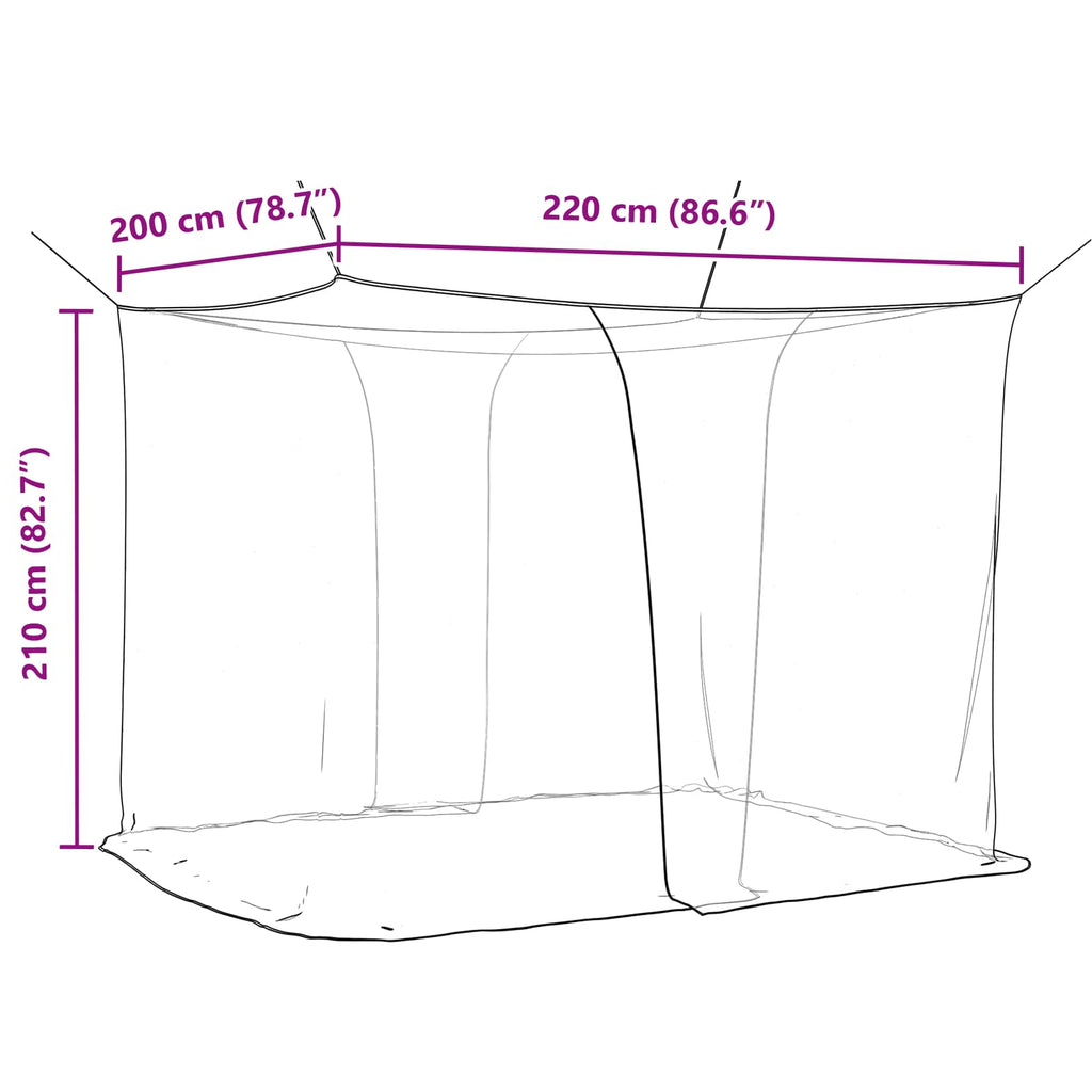 Moskito-Netz für Bett 156 Maschen Schwarz 220 x 200 x 210 cm