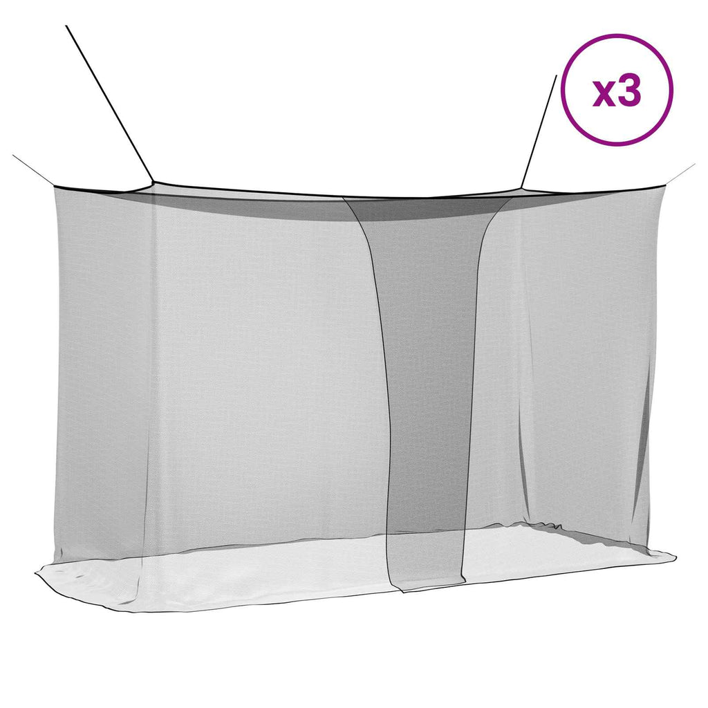 Moskito-Netz für Bett 156 Maschen 3 pcs Schwarz Polyester