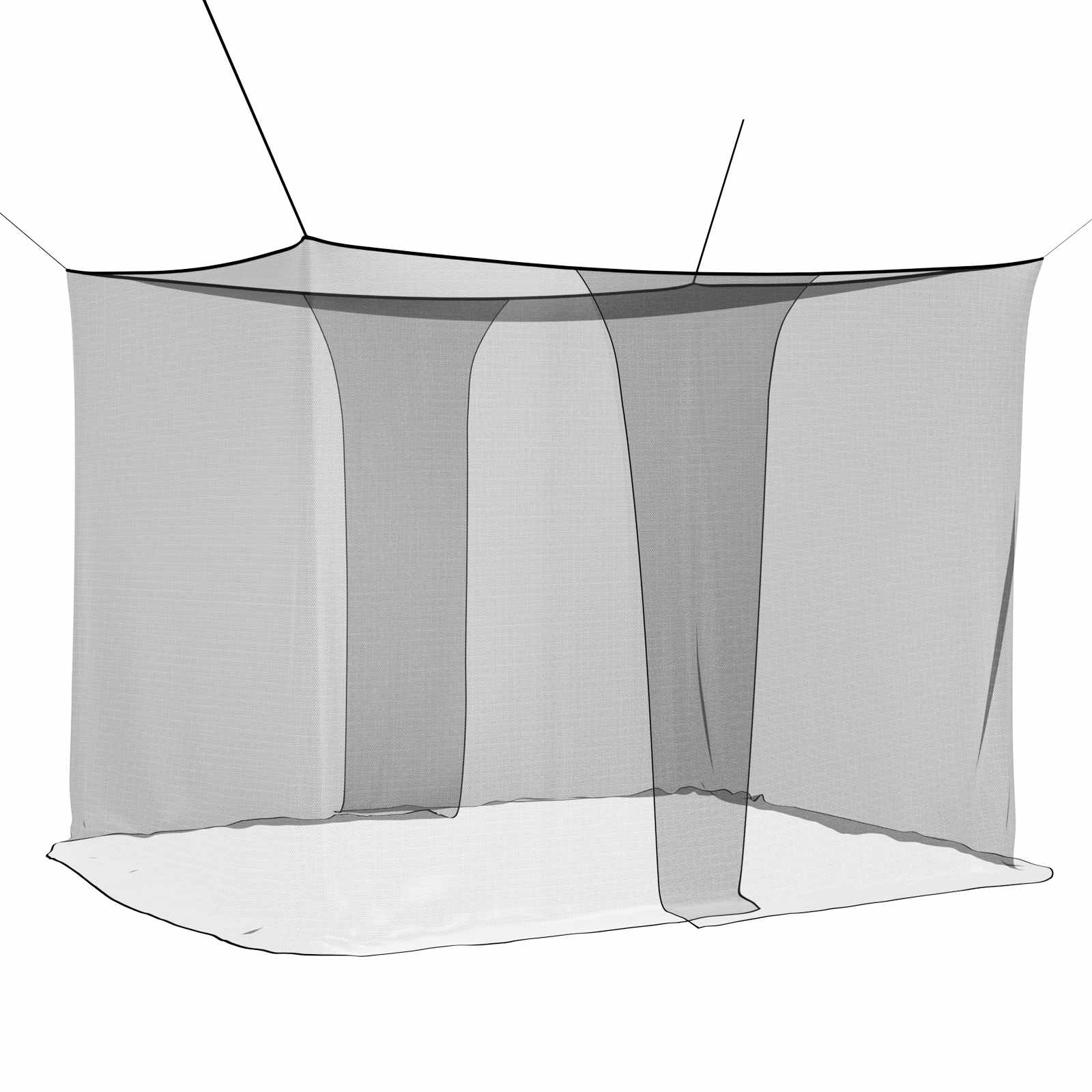 Moskito-Netz für Bett 156 Maschen 3 pcs Schwarz Polyester