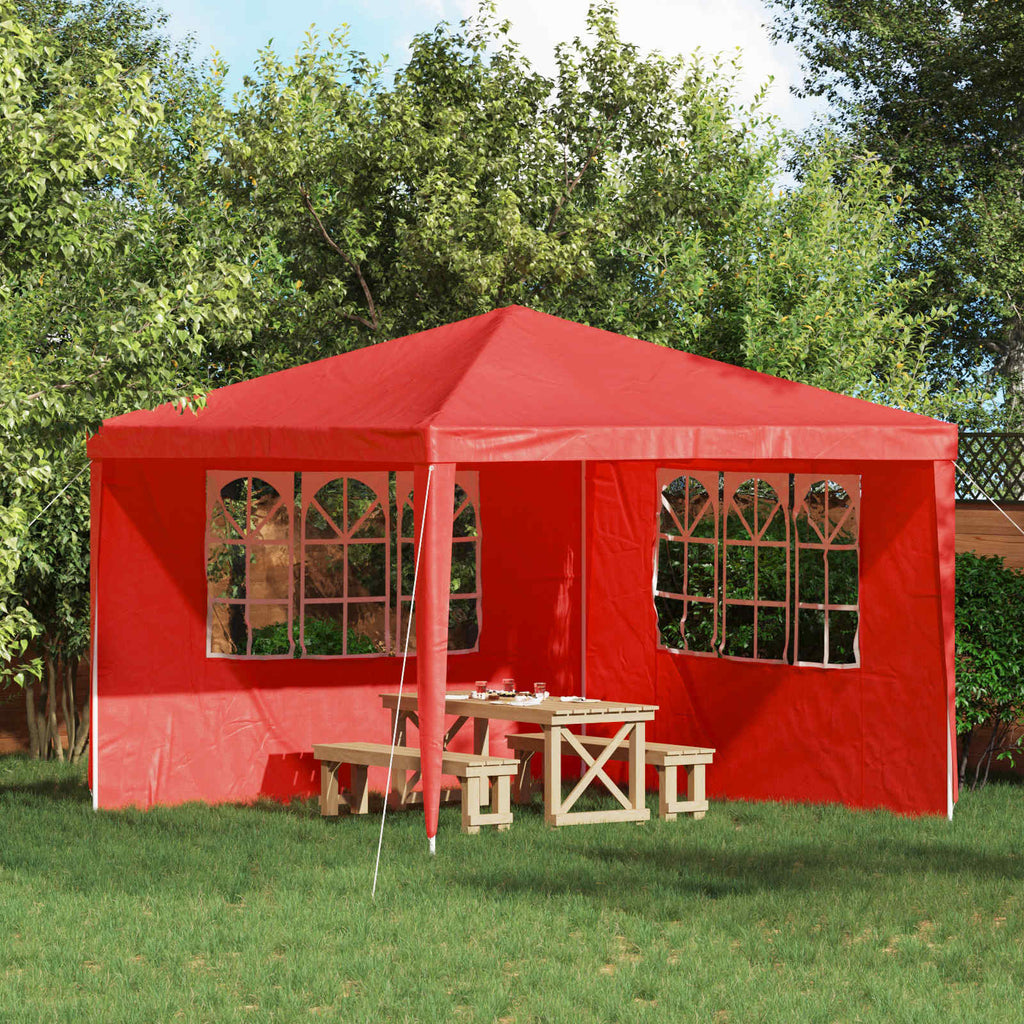 Party Zelt Seitenteil 2 pcs 300 x 195 cm Rot PE und Stahl