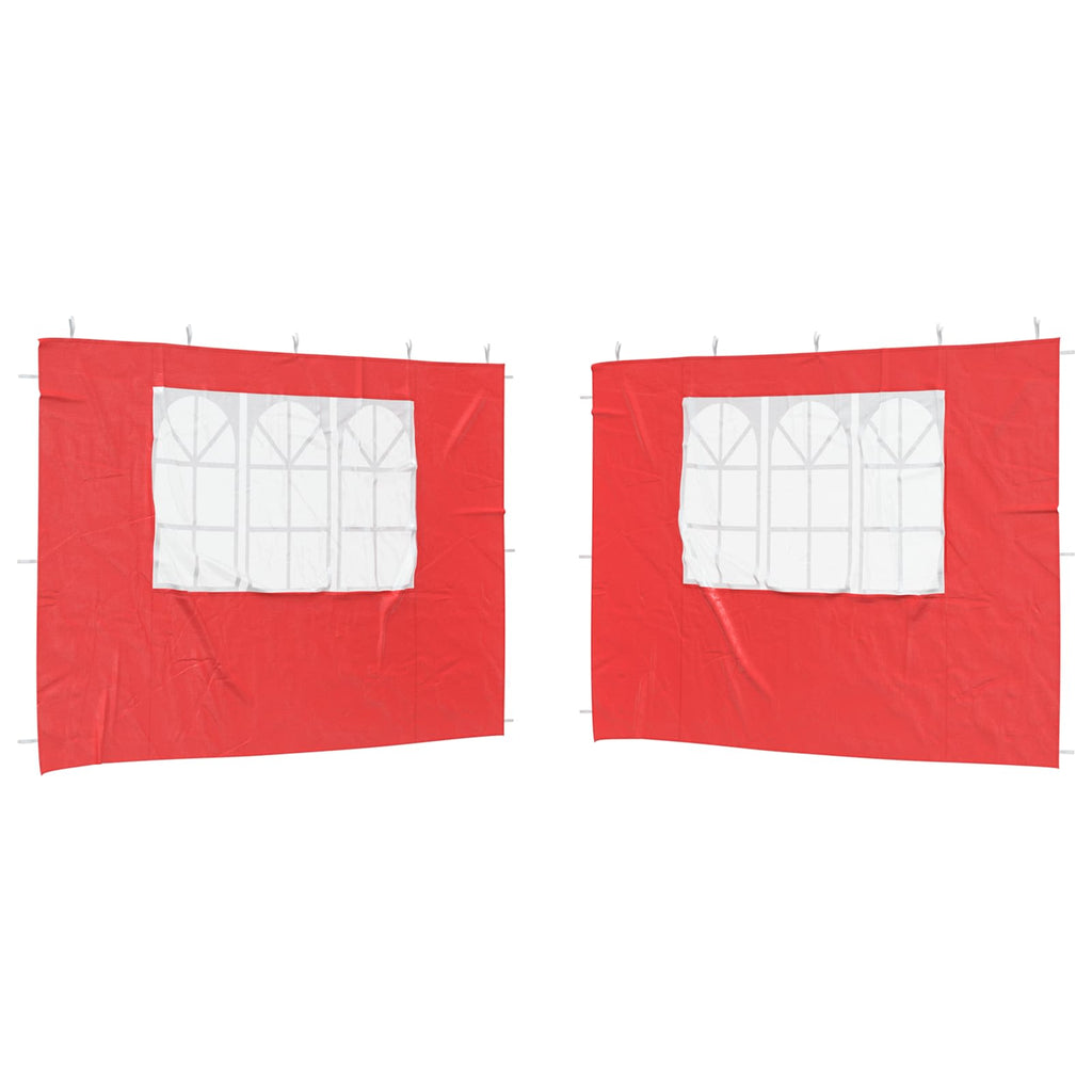 Party Zelt Seitenteil 2 pcs 300 x 195 cm Rot PE und Stahl