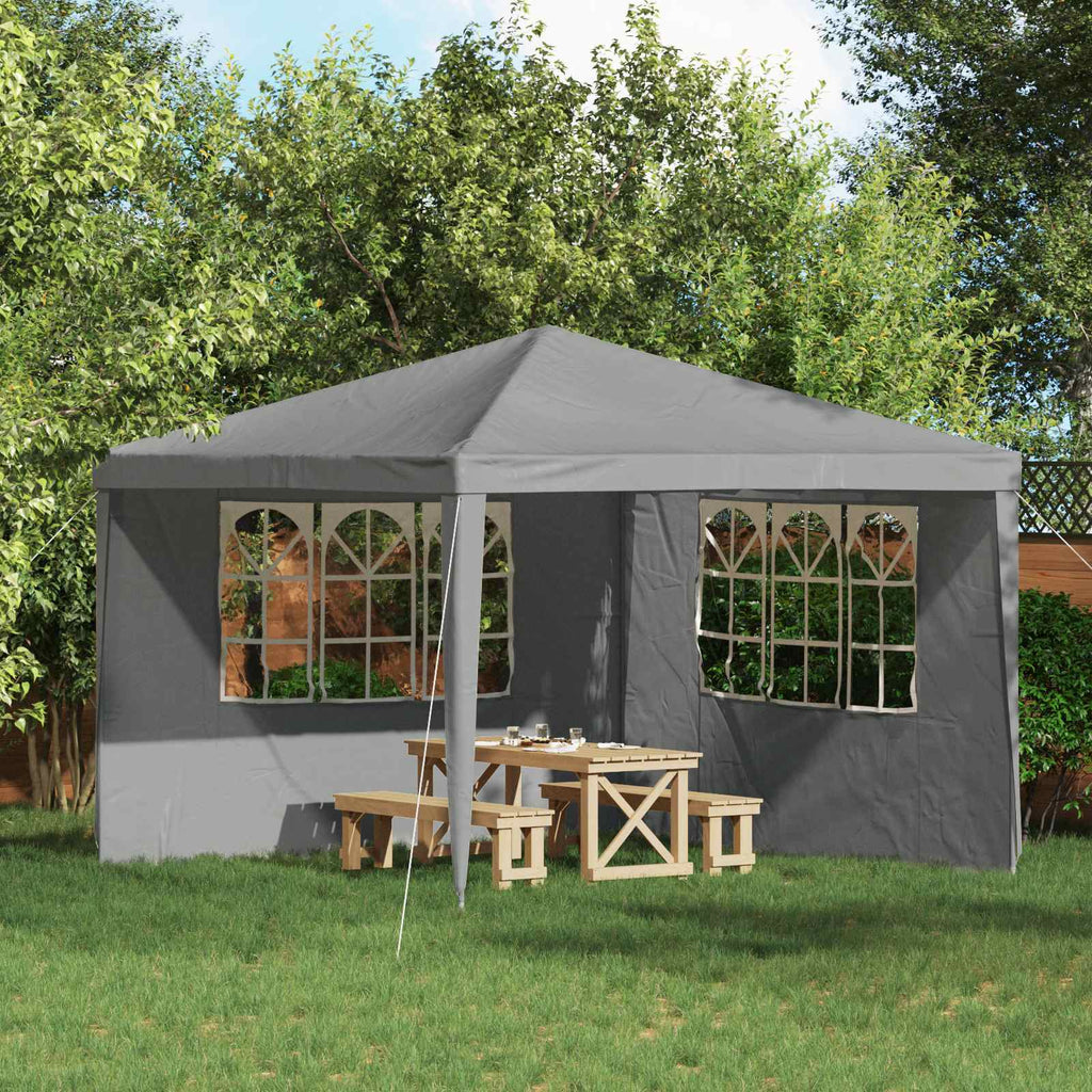 Party Zelt Seitenteil 2 pcs 300 x 195 cm Hellgrau PE und Stahl