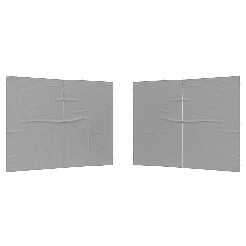 Party Zelt Seitenteil 2 pcs Hellgrau 400 x 195 cm PE und Stahl