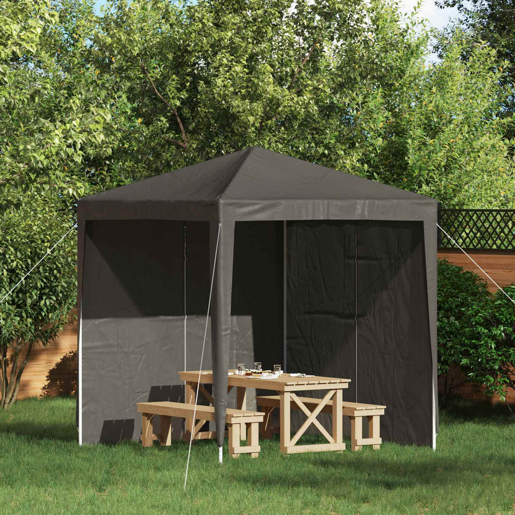Party Zelt Seitenteil 2 pcs Anthrazit 200 x 195 cm PE und Stahl