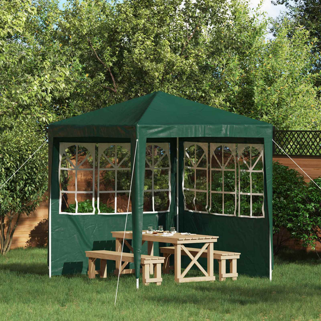 Party Zelt Seitenteil 2 pcs 200 x 195 cm Grün PE und Stahl
