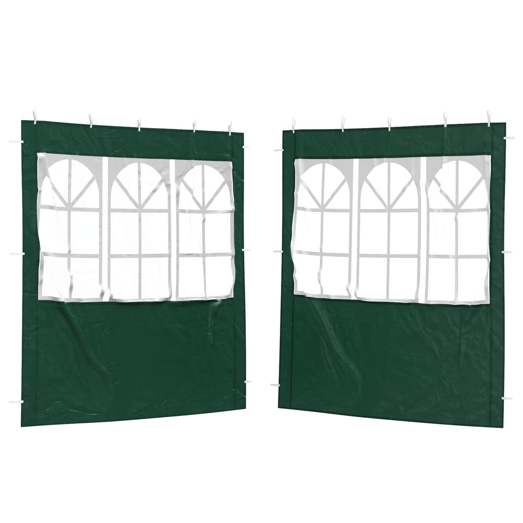 Party Zelt Seitenteil 2 pcs 200 x 195 cm Grün PE und Stahl