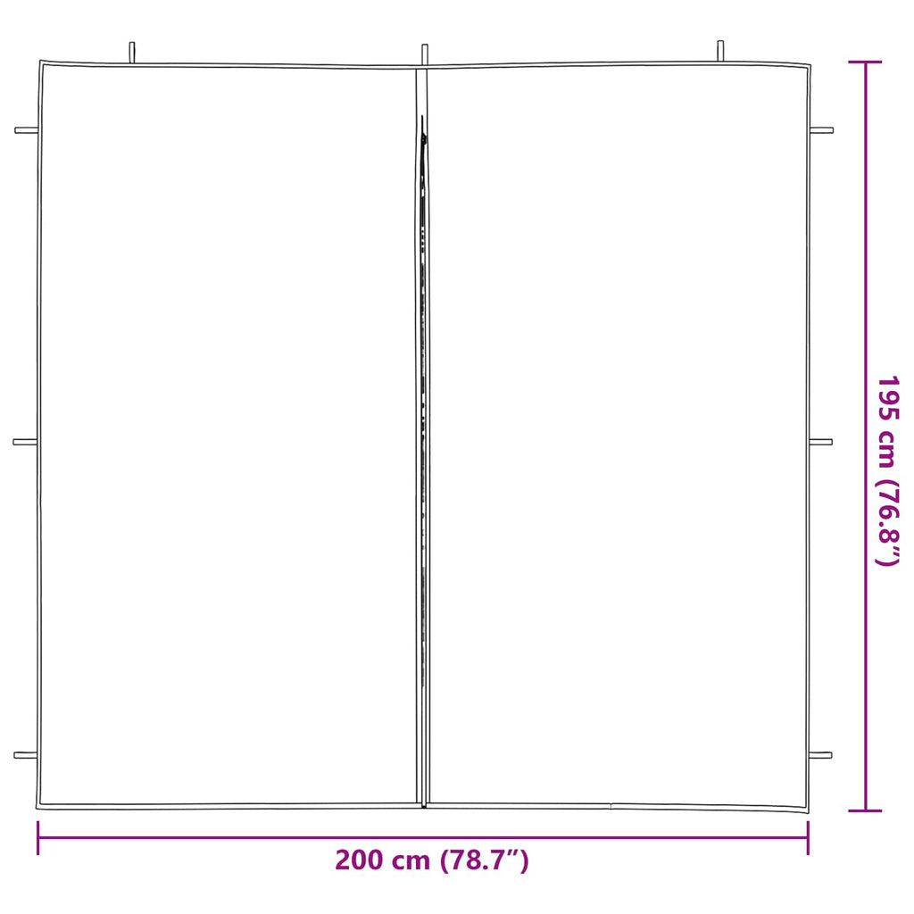 Party Zelt Seitenteil 2 pcs Grün 200 x 195 cm PE und Stahl