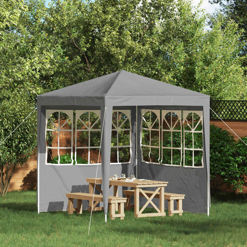 Party Zelt Seitenteil 2 pcs 200 x 195 cm Hellgrau PE und Stahl