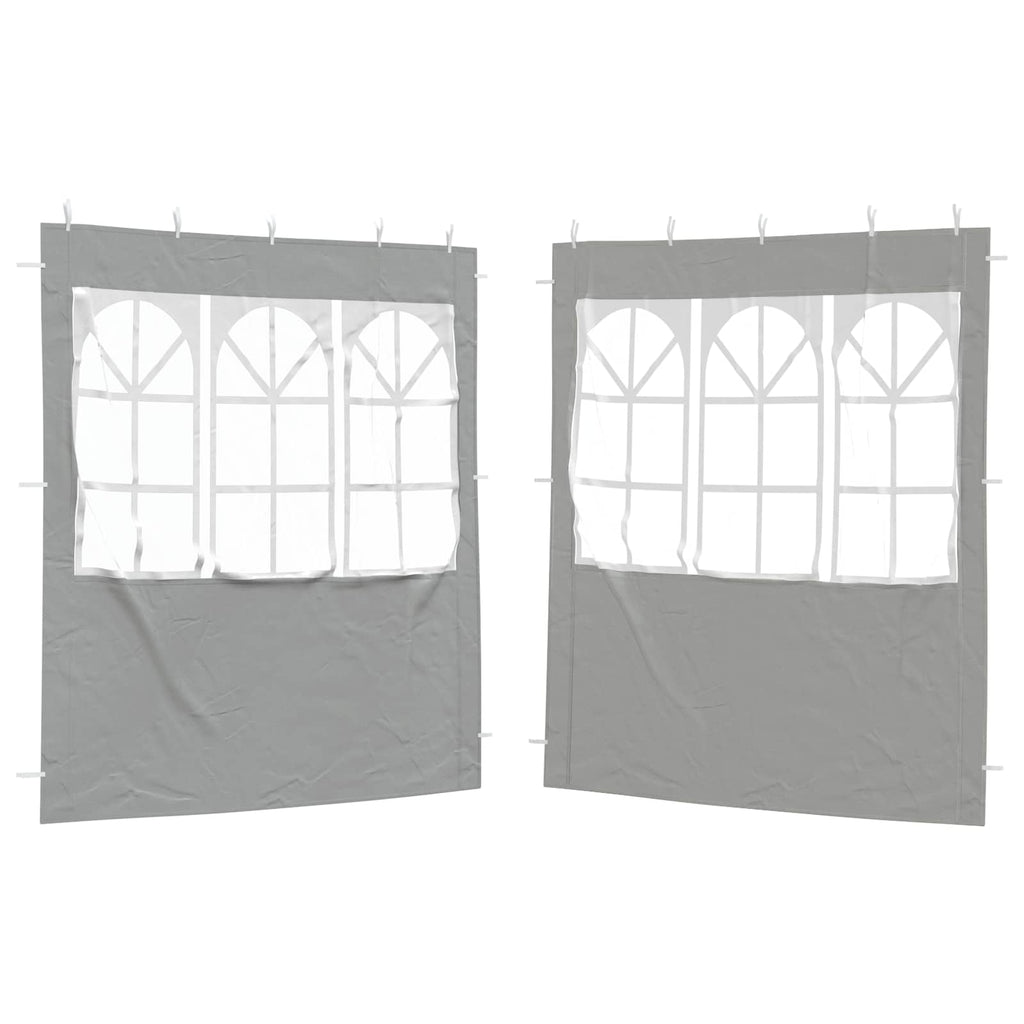 Party Zelt Seitenteil 2 pcs 200 x 195 cm Hellgrau PE und Stahl