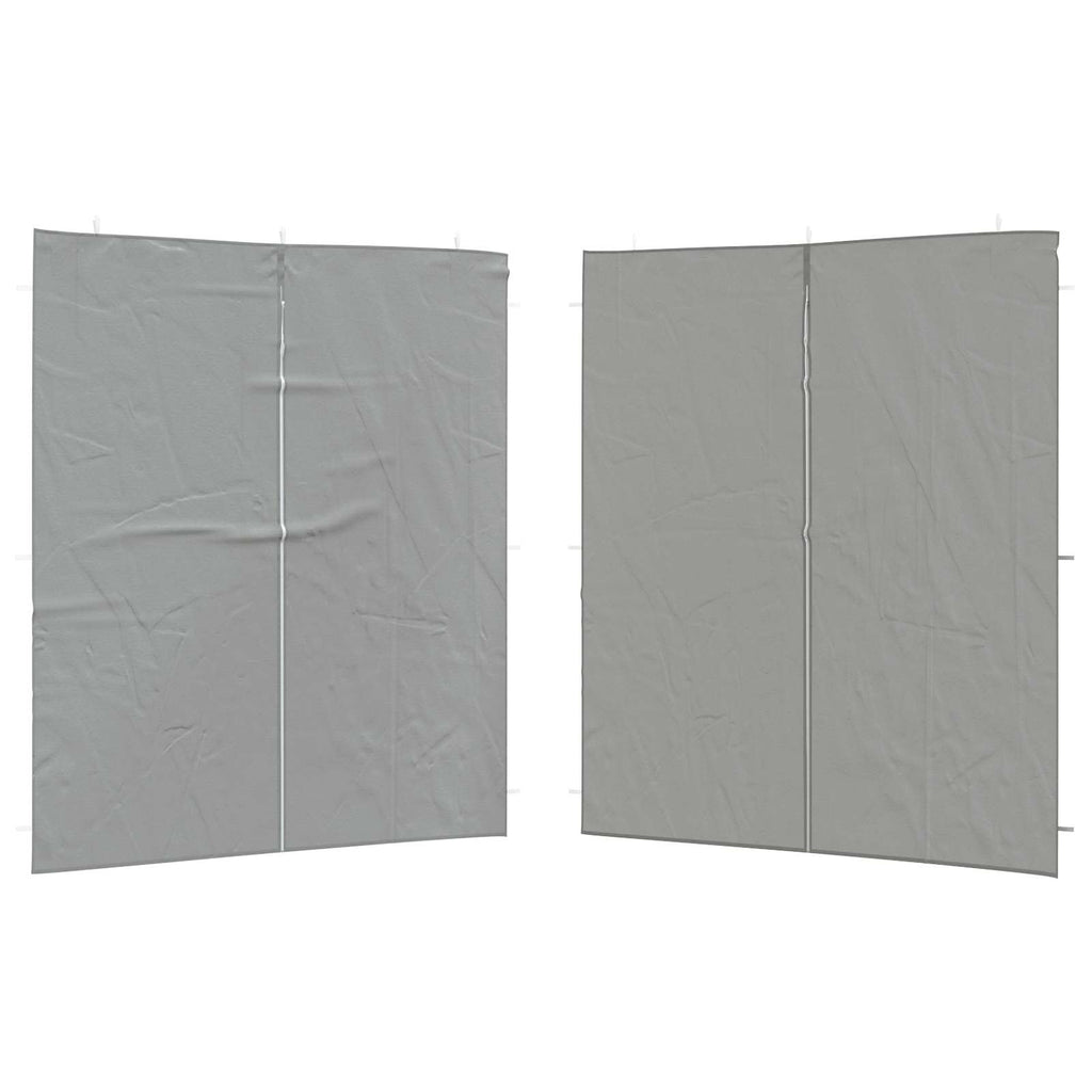 Party Zelt Seitenteil 2 pcs Hellgrau 200 x 195 cm PE und Stahl