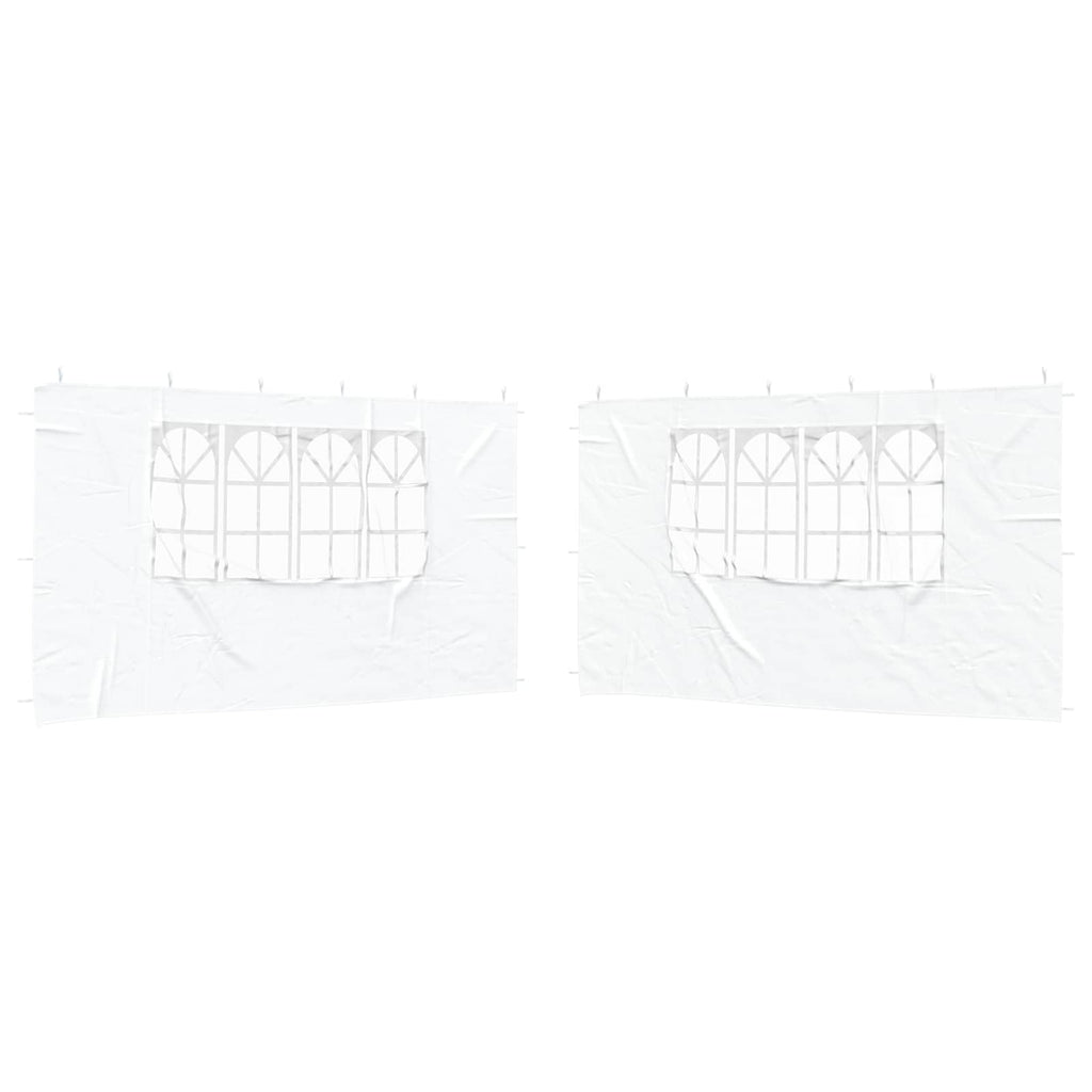 Party Zelt Seitenteil 2 pcs 400 x 195 cm Weiß PE und Stahl