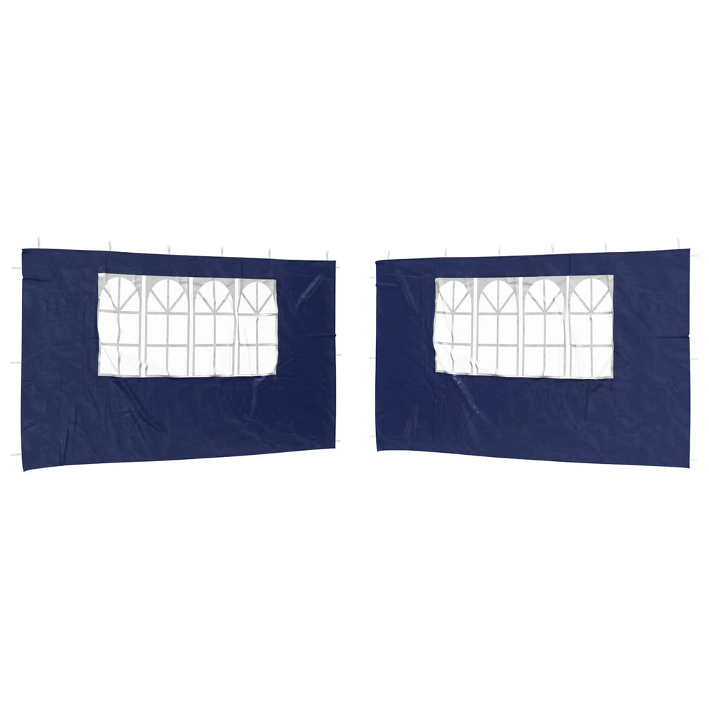 Party Zelt Seitenteil 2 pcs 400 x 195 cm Blau PE und Stahl
