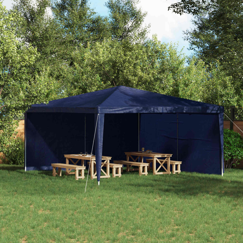 Party Zelt Seitenteil 2 pcs Blau 400 x 195 cm PE und Stahl