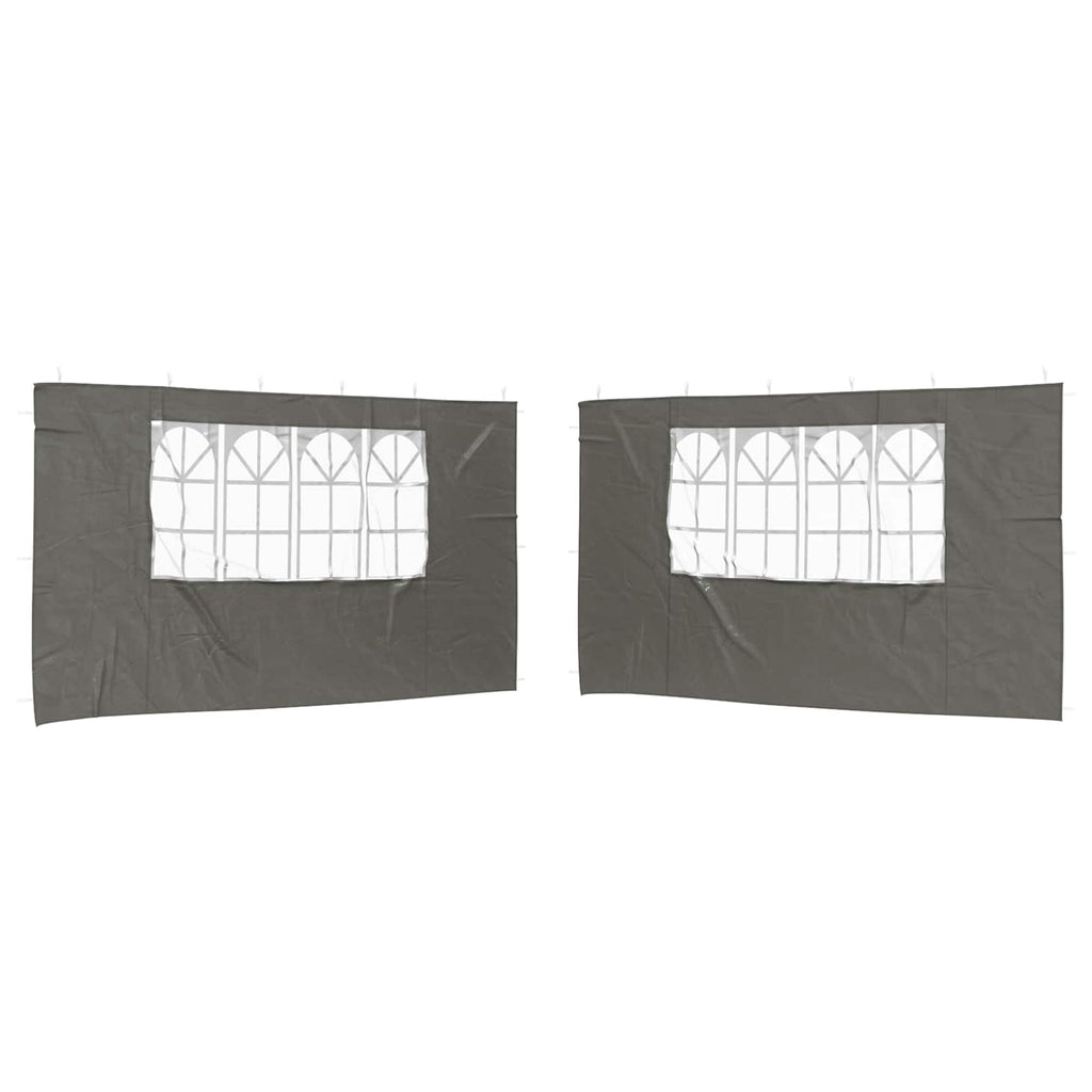 Party Zelt Seitenteil 2 pcs 400 x 195 cm Anthrazit PE und Stahl