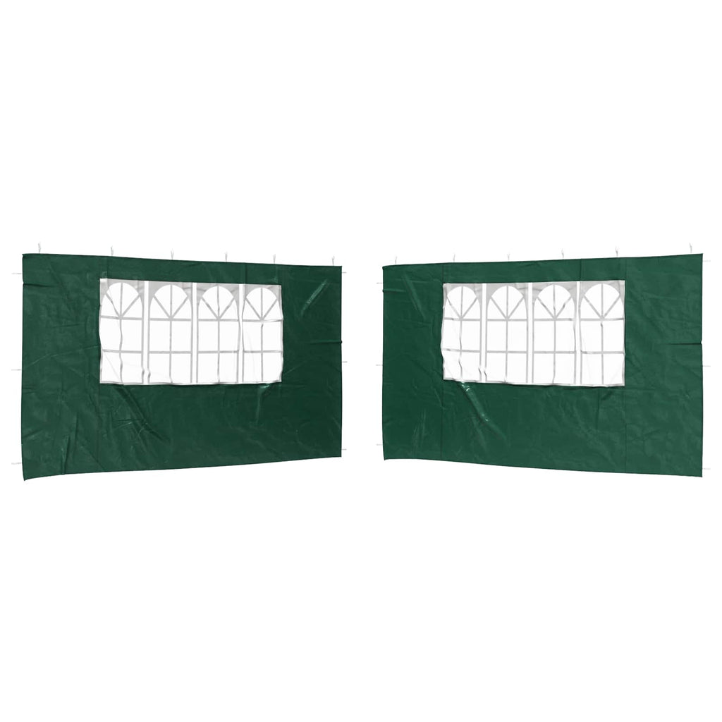 Party Zelt Seitenteil 2 pcs 400 x 195 cm Grün PE und Stahl