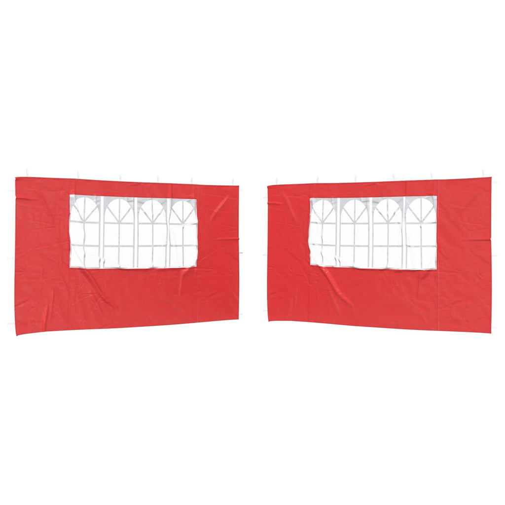 Party Zelt Seitenteil 2 pcs 400 x 195 cm Rot PE und Stahl