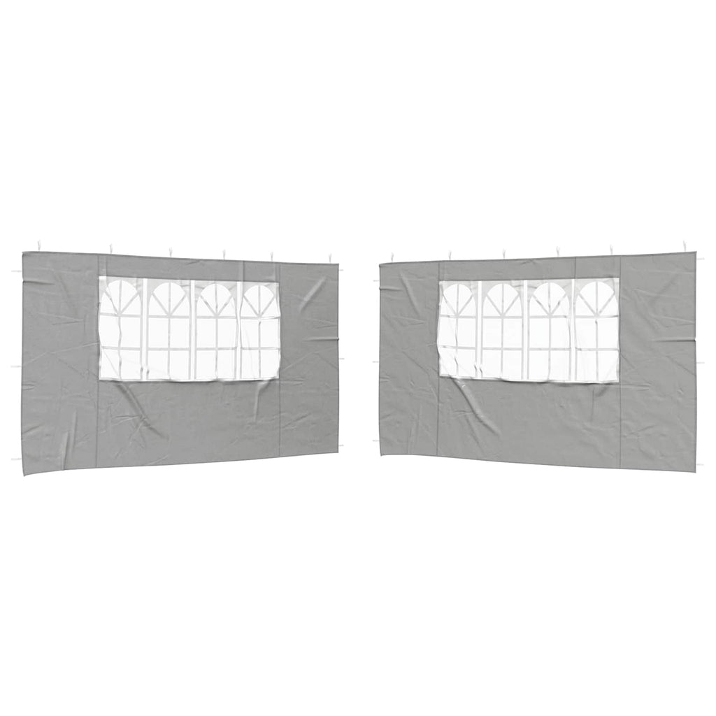 Party Zelt Seitenteil 2 pcs 400 x 195 cm Hellgrau PE und Stahl