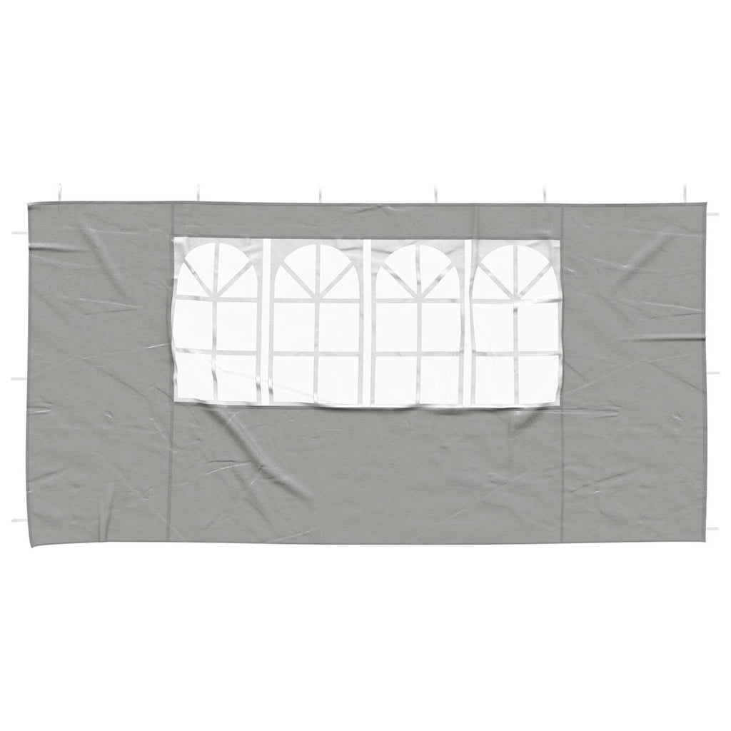 Party Zelt Seitenteil 2 pcs 400 x 195 cm Hellgrau PE und Stahl