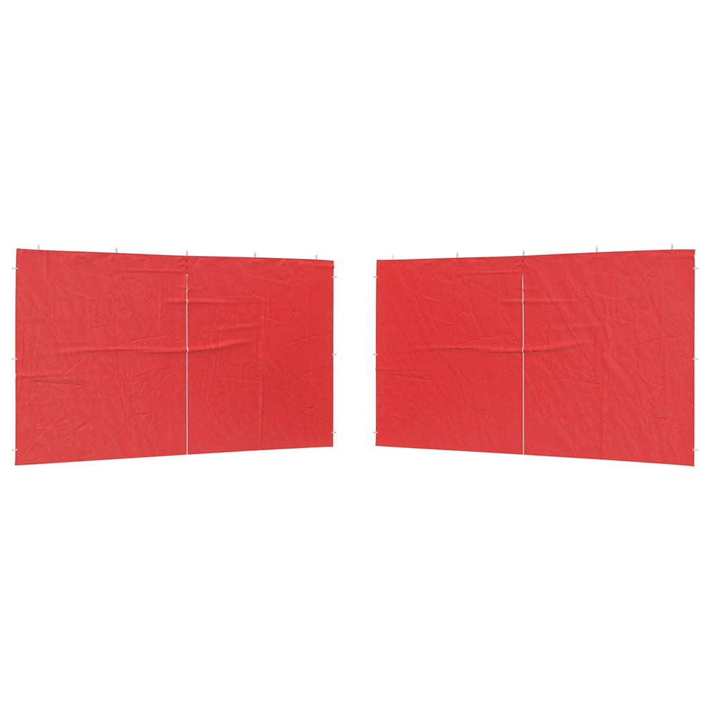 Party Zelt Seitenteil 2 pcs Rot 400 x 195 cm PE und Stahl