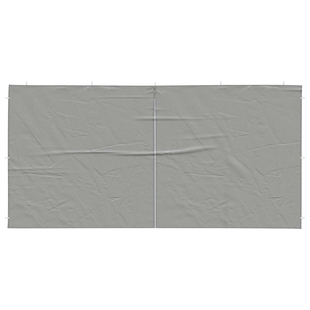 Party Zelt Seitenteil 2 pcs Hellgrau 400 x 195 cm PE und Stahl