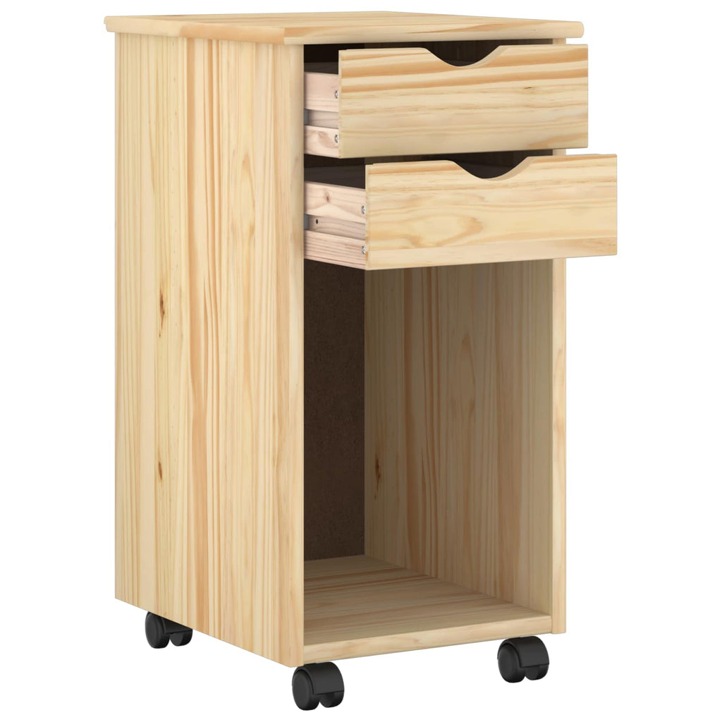 Rollschrank Braun 34 x 39 x 65,5 cm Massives Kiefernholz