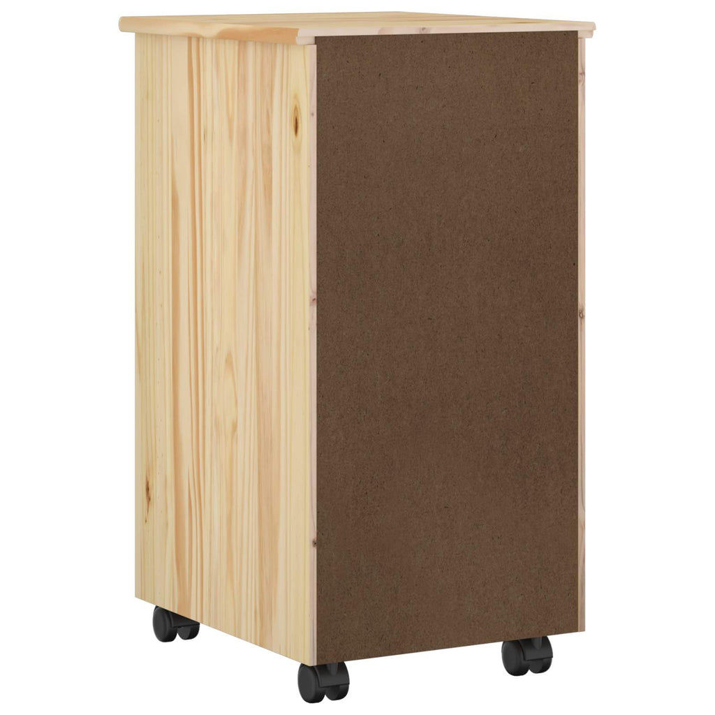 Rollschrank Braun 34 x 39 x 65,5 cm Massives Kiefernholz