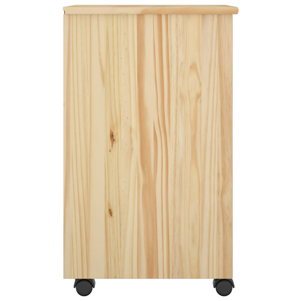Rollschrank Braun 34 x 39 x 65,5 cm Massives Kiefernholz