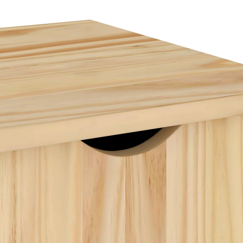 Rollschrank Mit Rad Braun 34 x 39 x 65,5 cm Massivholz Kiefer