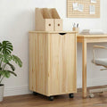Rollschrank Mit Rad Braun 34 x 39 x 65,5 cm Massivholz Kiefer