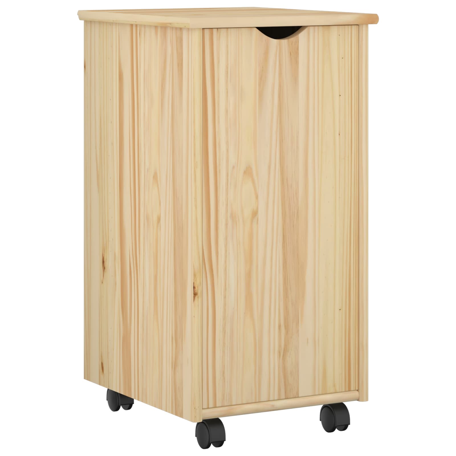 Rollschrank Mit Rad Braun 34 x 39 x 65,5 cm Massivholz Kiefer